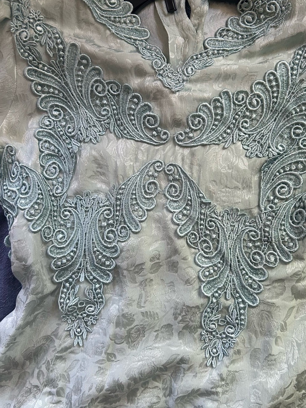 Vintage Digna Yero Silk Embroidered Blouse - Picture 7 of 8